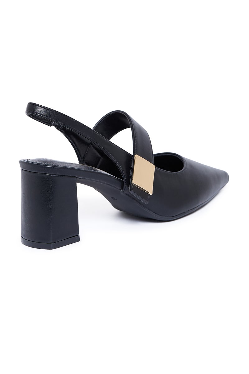 جيومني بغل الكعب المتوسط للنساء – كعب أنيق بدون ظهر للمكتب، للحفلات والملابس اليومية - Image 3